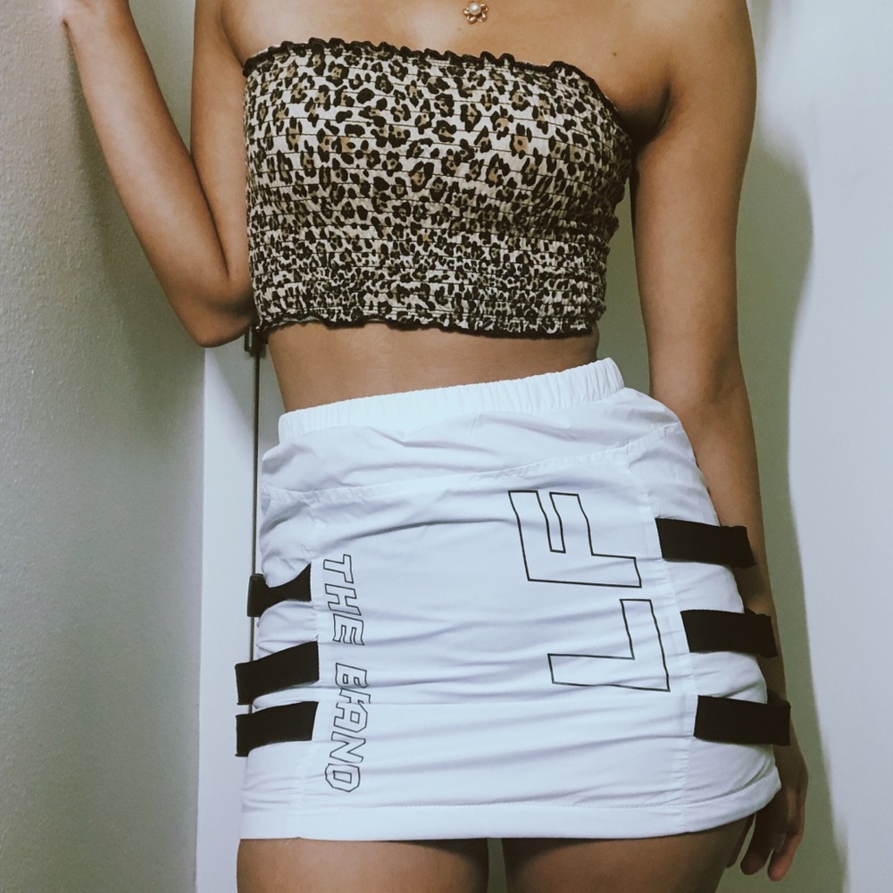 LF the Brand White Buckle Skirt